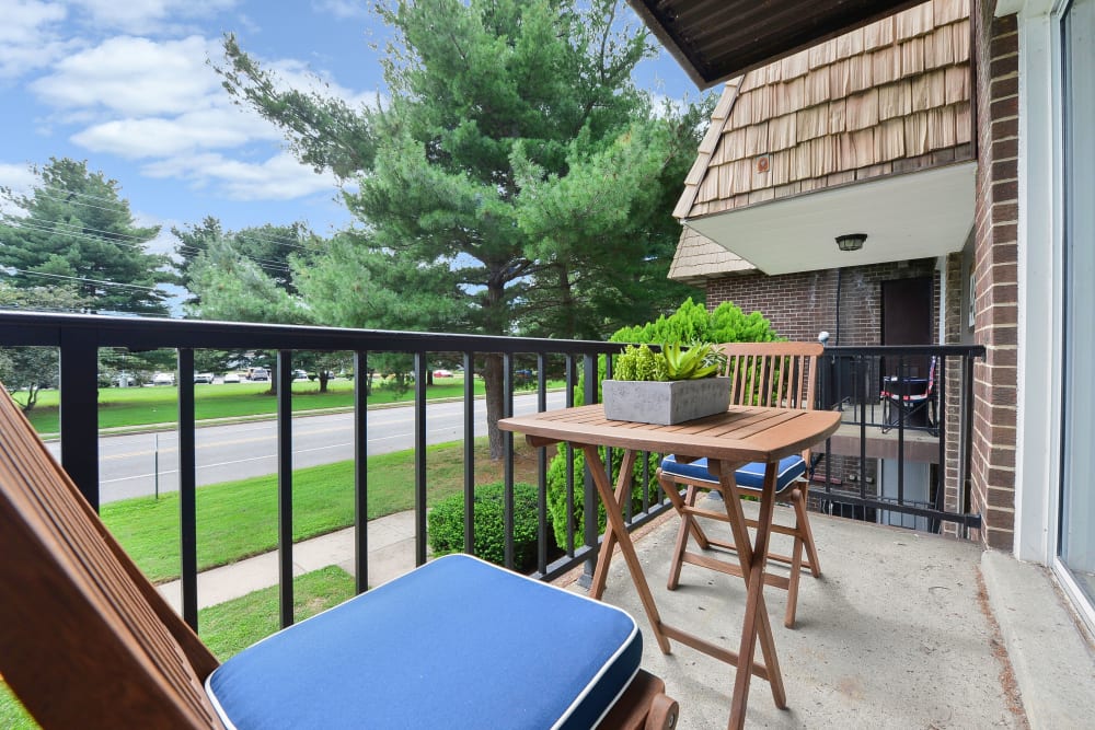 Private balcony at Country Village Apartment Homes in Dover, Delaware
