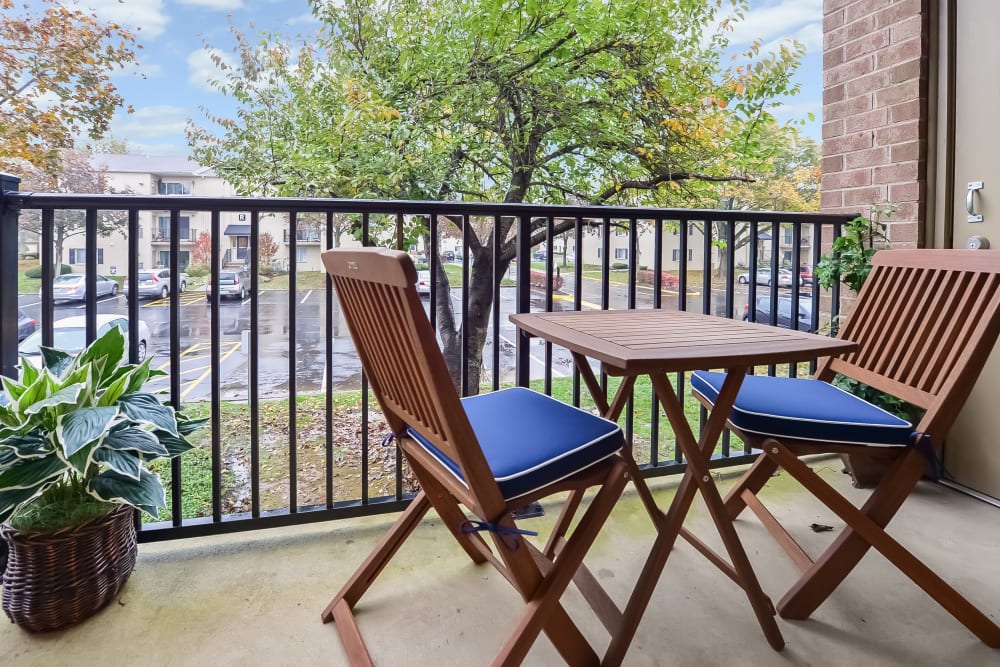 Spacious Private Balcony at Chesterfield Apartment Homes in Levittown, Pennsylvania
