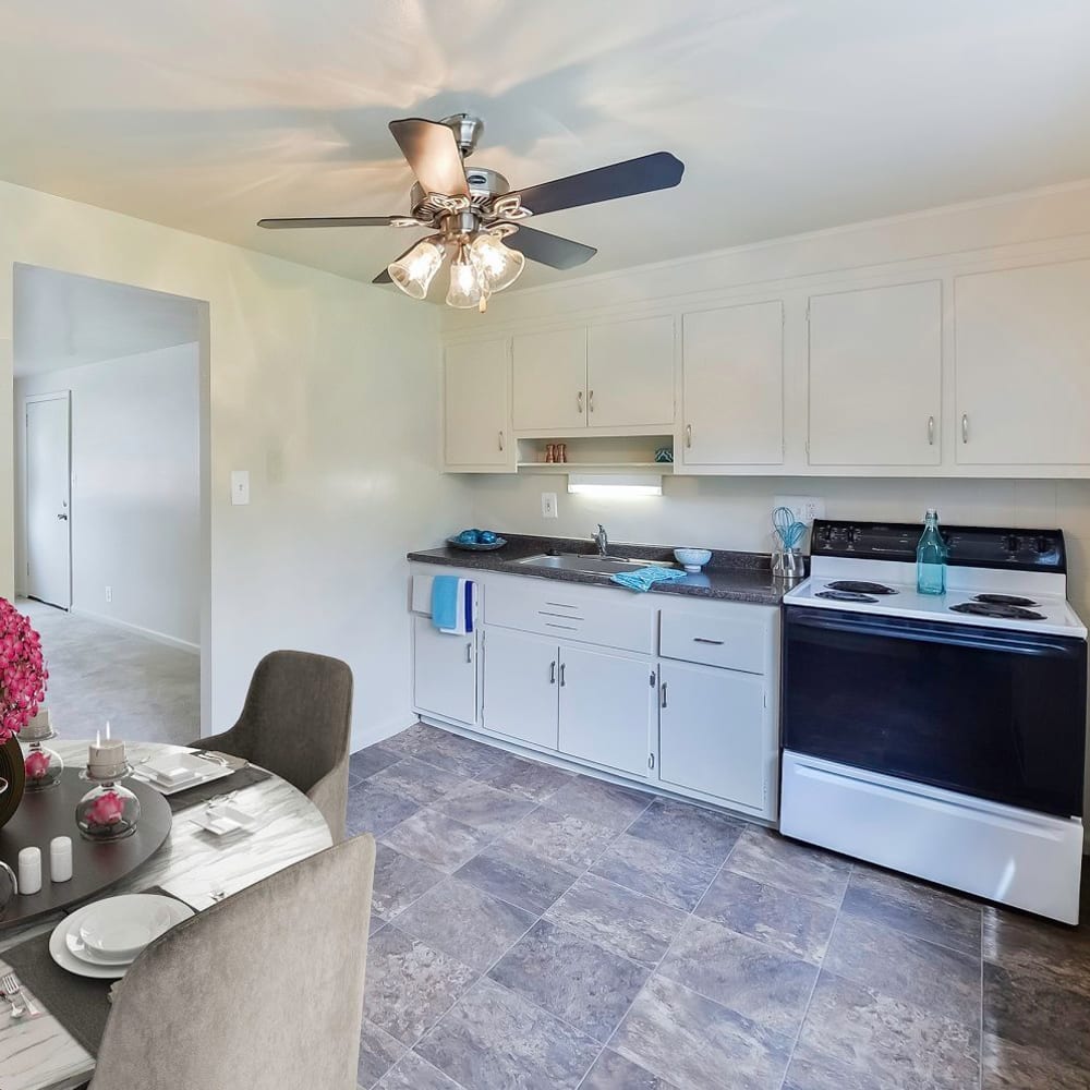 Updated kitchen at Wedgewood Hills Apartment Homes in Harrisburg, Pennsylvania