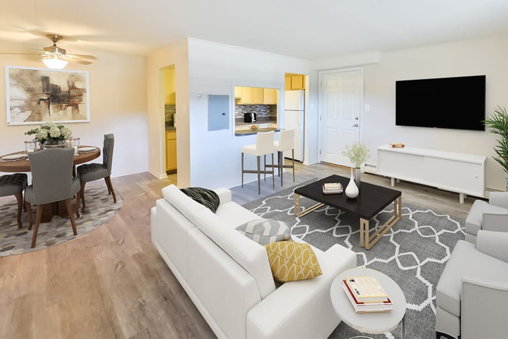 Spacious Living Room at Waterview Apartments in West Chester, Pennsylvania