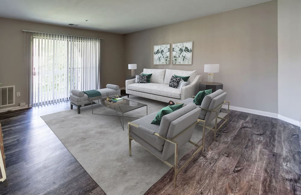 Spacious  living room at Northampton Apartment Homes in Largo, Maryland
