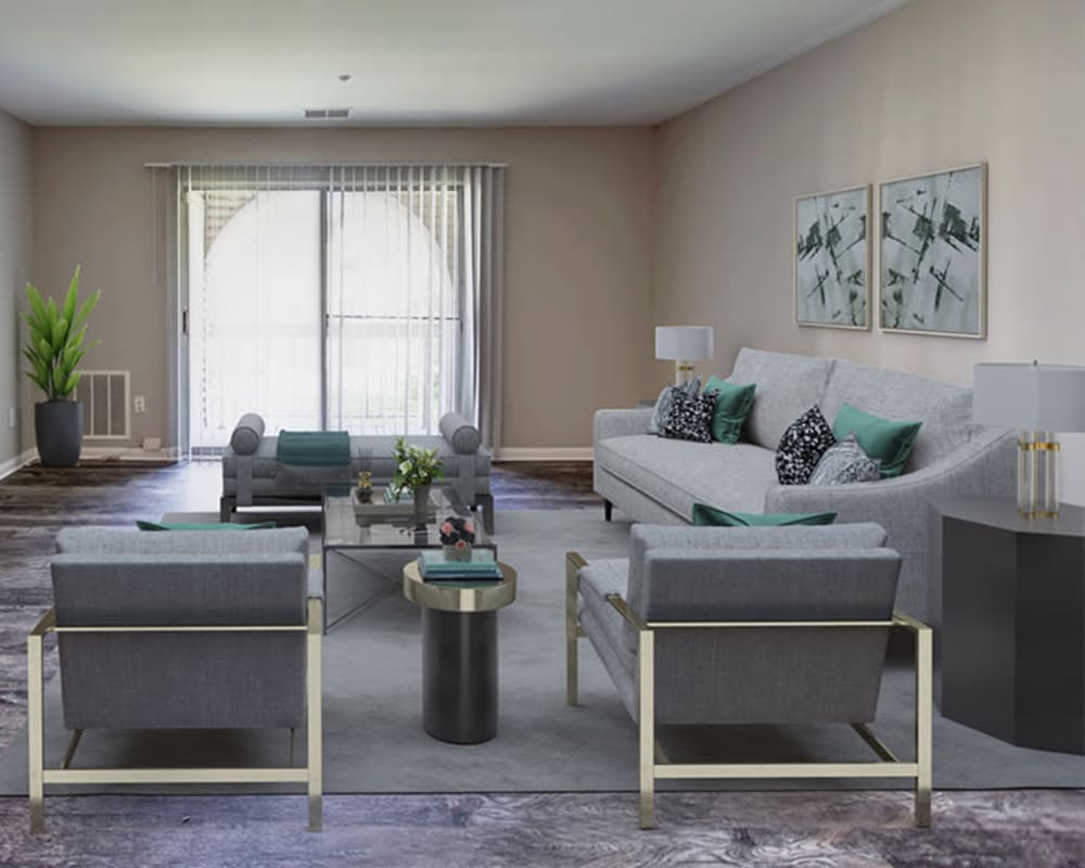 Spacious  living room at Northampton Apartment Homes in Largo, Maryland