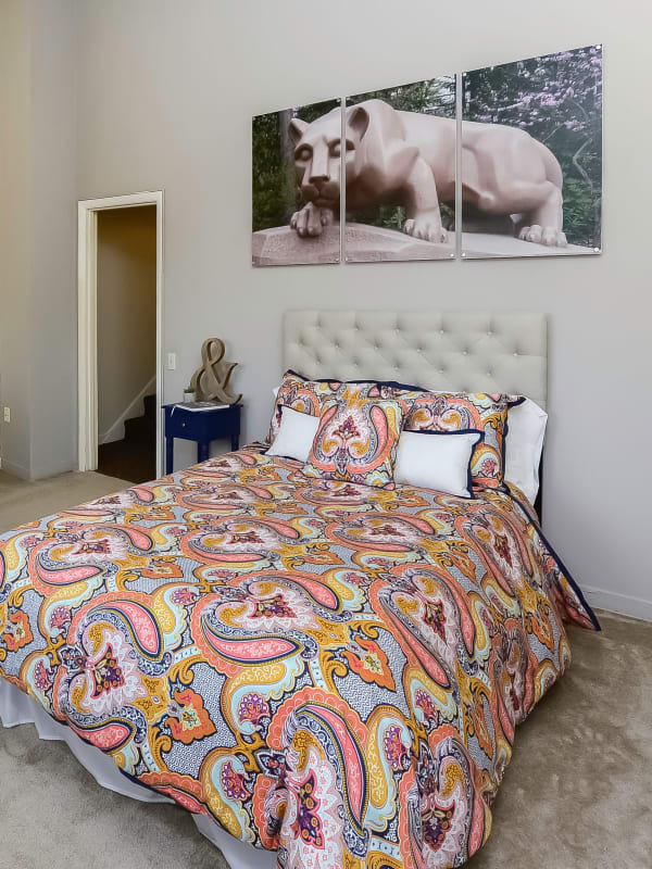 Model bedroom at Briarwood Apartments & Townhomes in State College, Pennsylvania