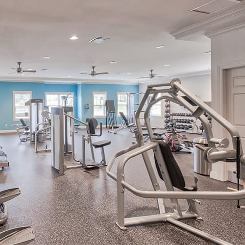 State of the art fitness center at Rochester Village Apartments at Park Place in Cranberry Township, Pennsylvania