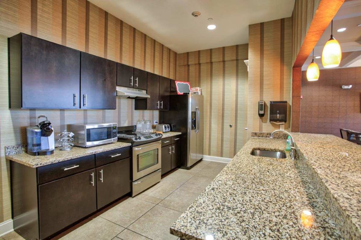 Kitchen with stainless steel appliances at Reserve at Southpointe in Canonsburg, Pennsylvania