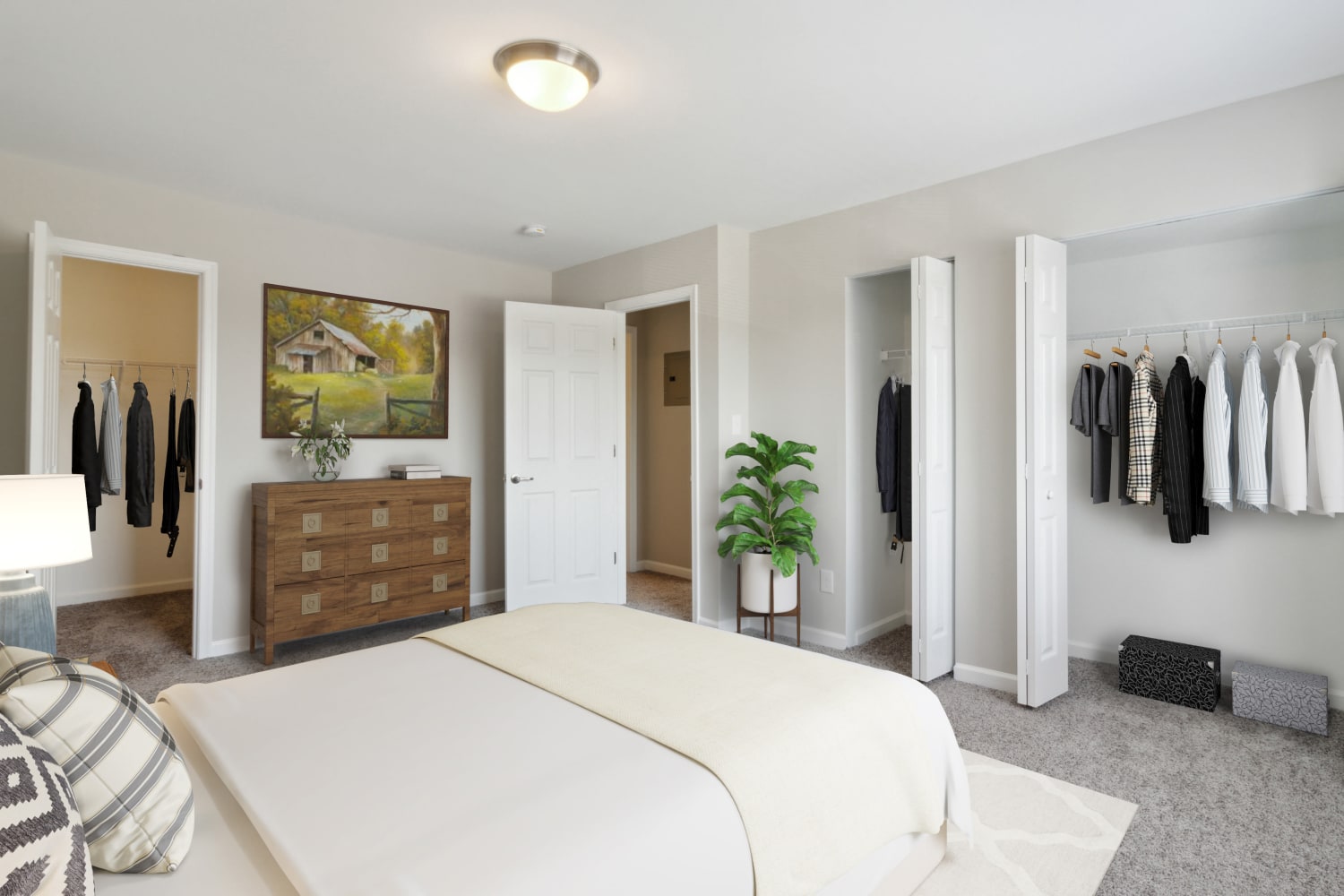 Bedroom with natural light at Parke Laurel Apartment Homes in Laurel, Maryland