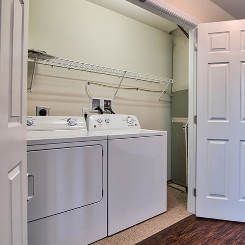 In-home washer and dryer at Emerald Pointe Townhomes in Harrisburg, Pennsylvania