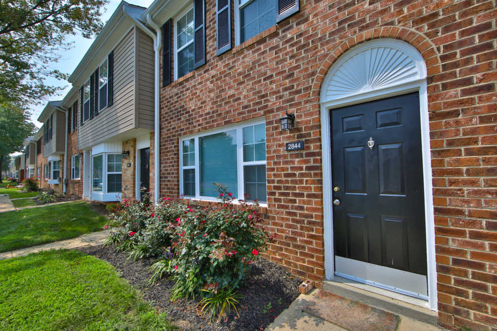Exterior view of townhomes at The Townhomes at Diamond Ridge in Baltimore, Maryland