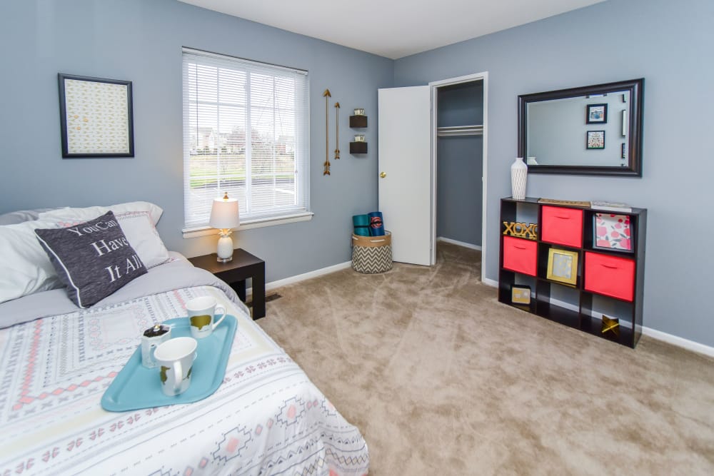 Modern bedroom with Closet Space at Montgomery Woods Townhomes in Harleysville, Pennsylvania