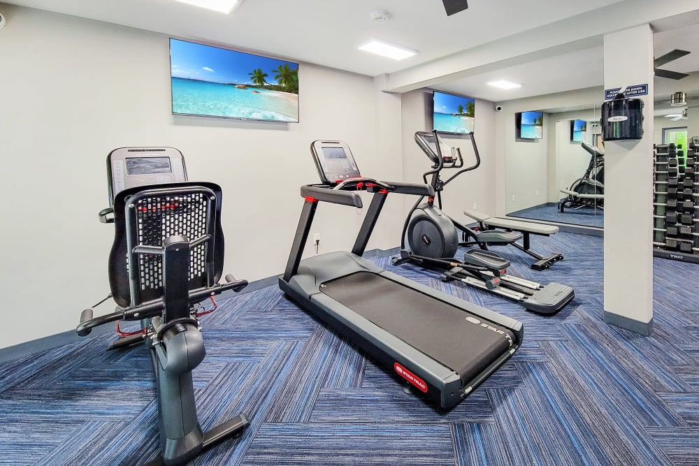 Fitness Center with Treadmill at Briarwood Apartments & Townhomes in State College, Pennsylvania