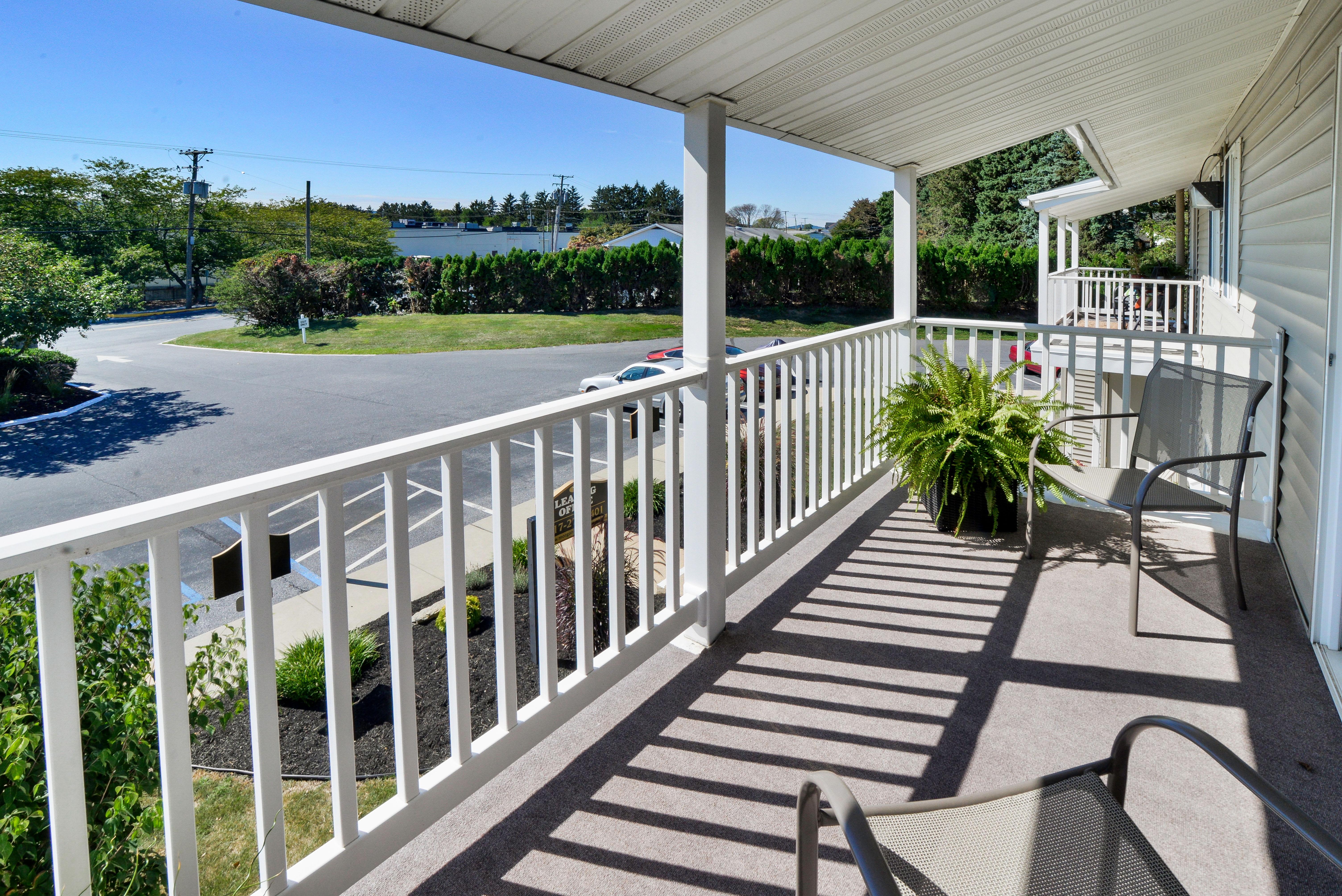 Spacious private balcony at Greentree Village Townhomes in Lebanon, Pennsylvania