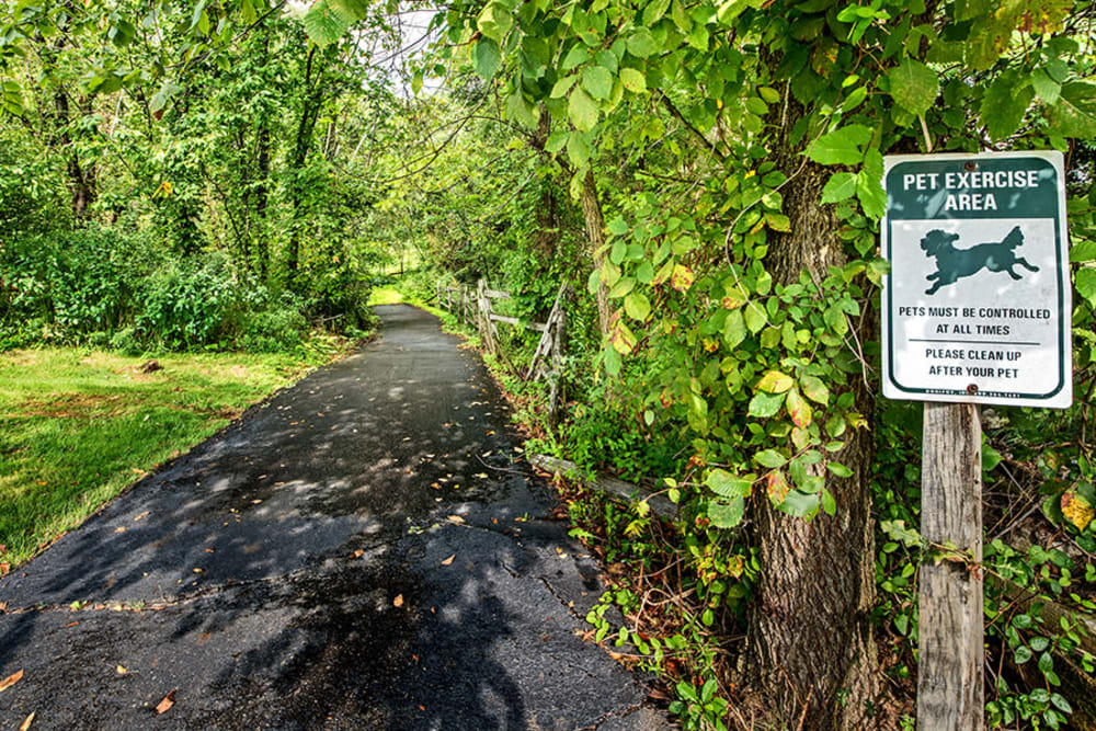 Dog exercise area at The Cascades Townhomes and Apartments in Pittsburgh, Pennsylvania