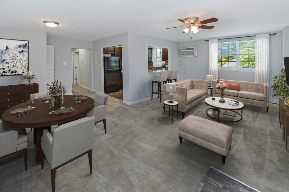 Living Room at Woodacres Apartment Homes in Claymont, Delaware