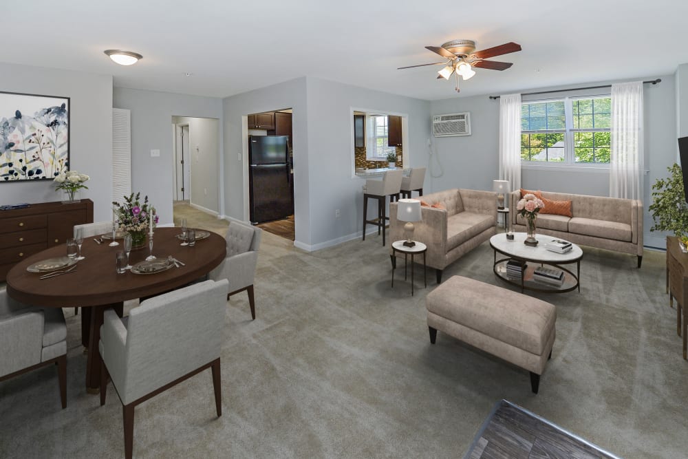 Living Room at Woodacres Apartment Homes in Claymont, DE