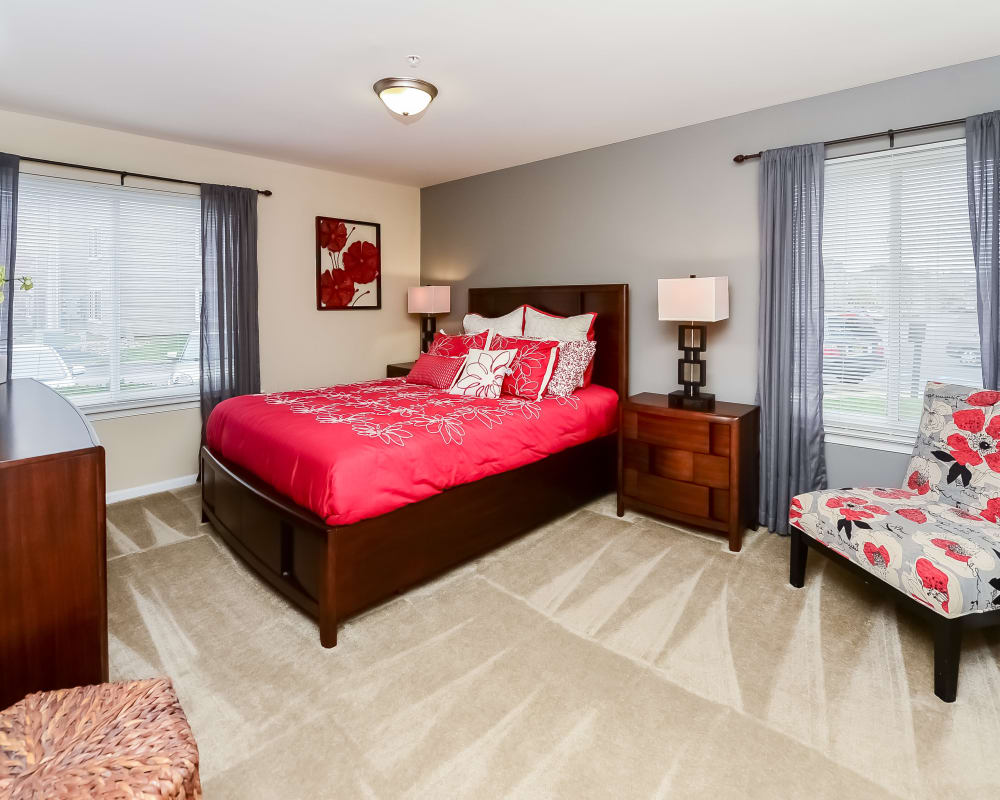 Bedroom at Fox Run Apartments & Townhomes in Bear, Delaware