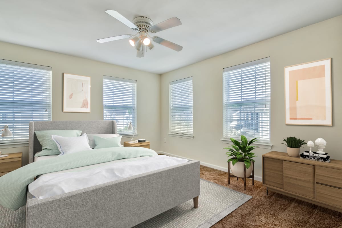 Bedroom at The Village of Laurel Ridge & The Encore Apartments & Townhomes in Harrisburg, Pennsylvania