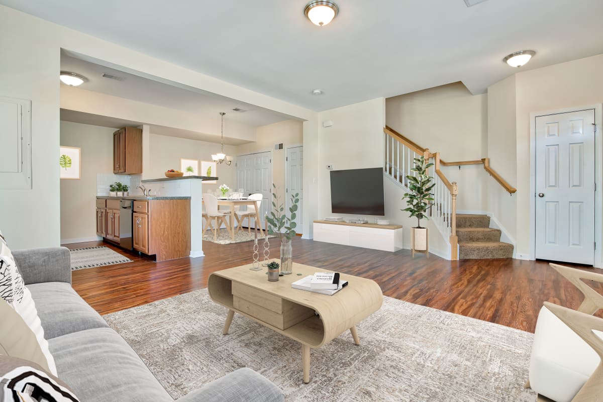 Living Room at The Village of Laurel Ridge & The Encore Apartments & Townhomes in Harrisburg, Pennsylvania