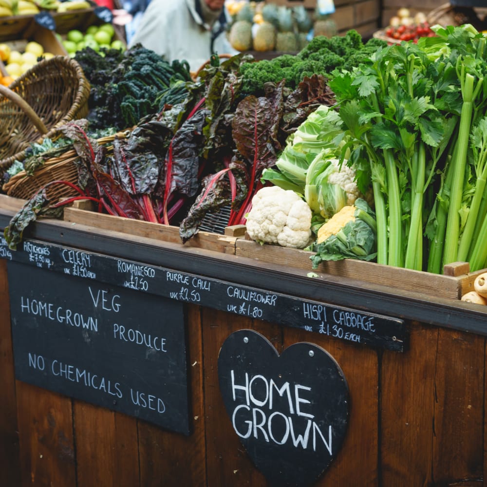 Fresh produce at a market near The Cascades Townhomes and Apartments in Pittsburgh, Pennsylvania