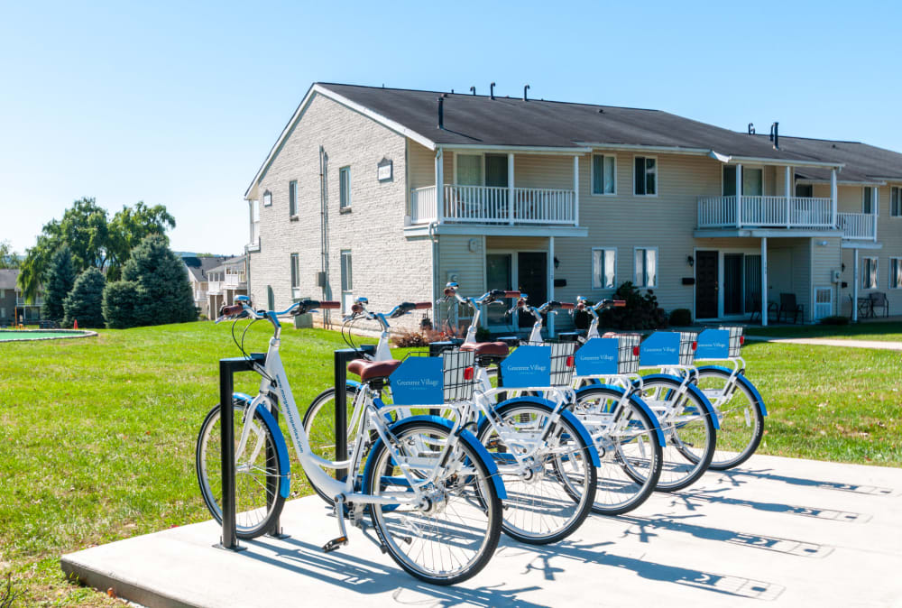 Bike share area at Greentree Village Townhomes in Lebanon, Pennsylvania