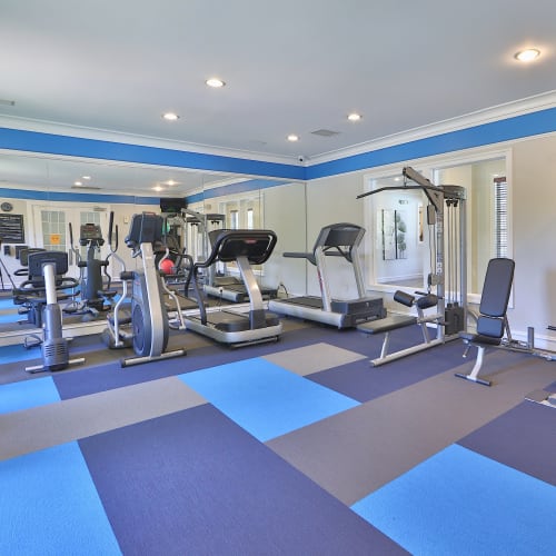 State of the art fitness center at Village at Potomac Falls Apartment Homes in Sterling, Virginia