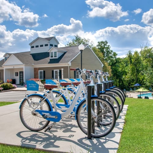 Bicycles parked near The Village of Laurel Ridge & The Encore Apartments & Townhomes in Harrisburg, Pennsylvania