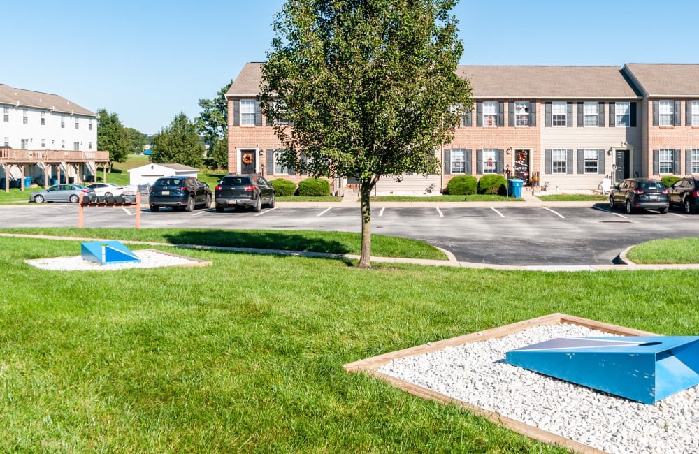 Cornhole activities located at Lion's Gate in Red Lion, Pennsylvania
