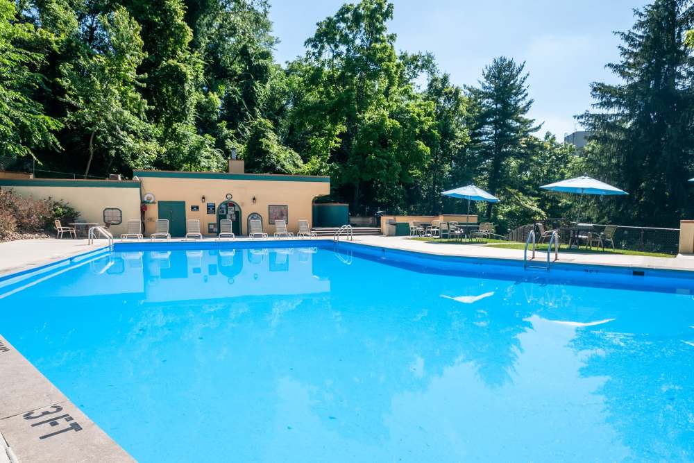 Refreshing swimming pool at Maiden Bridge & Canongate Apartments in Pittsburgh, Pennsylvania