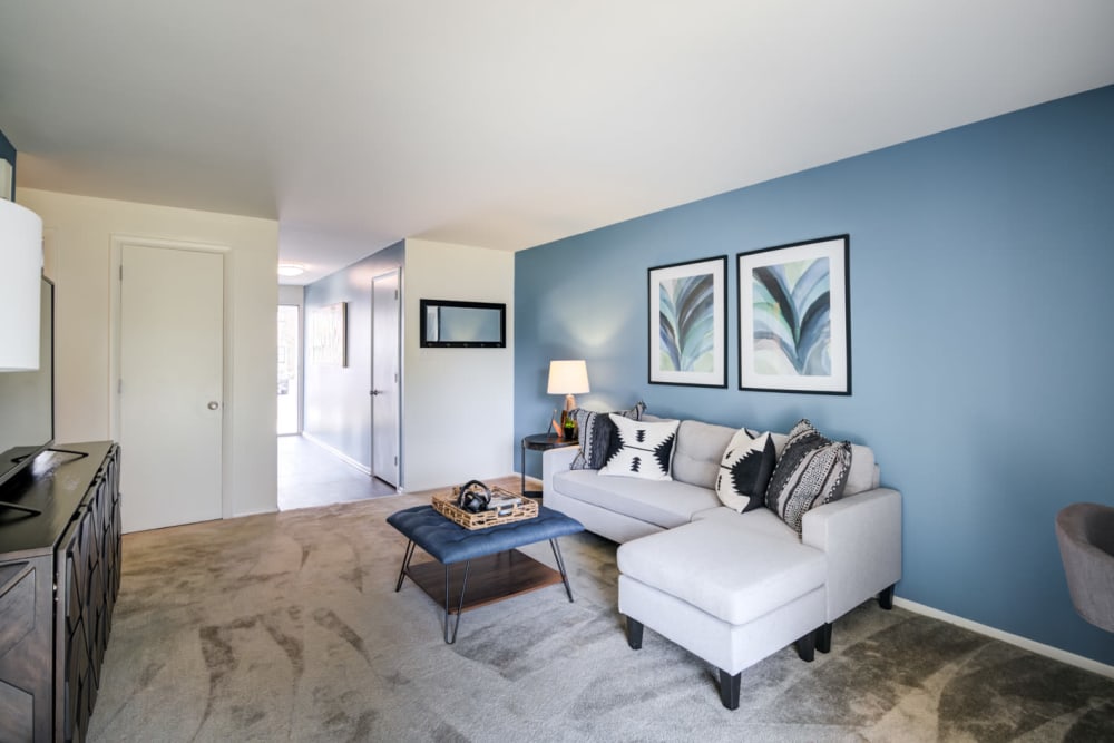 Beautiful living room at apartments in Dover, DE