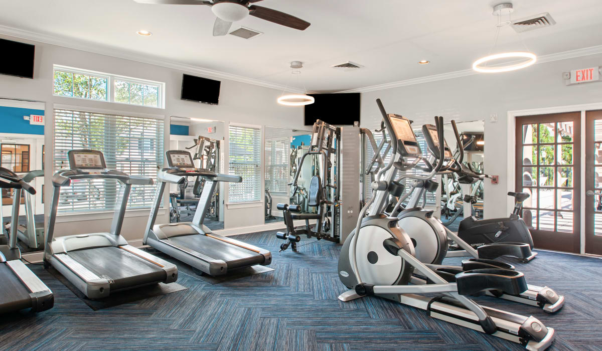 Well-equipped fitness center at Montgomery Manor Apartments & Townhomes in Hatfield, Pennsylvania