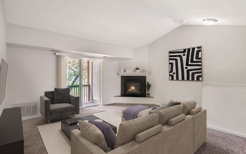Living room at Abrams Run Apartment Homes in King of Prussia, Pennsylvania