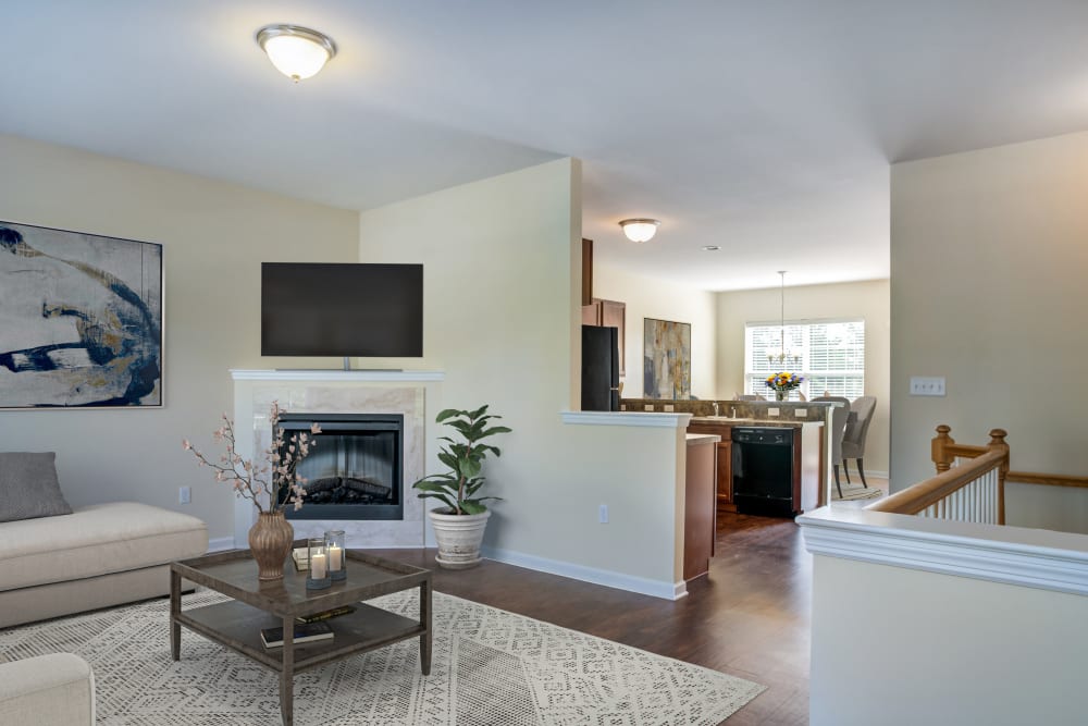 Living Room at Emerald Pointe Townhomes' in Harrisburg, Pennsylvania