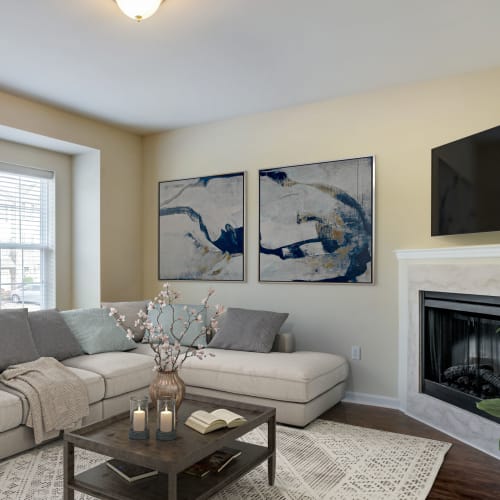 Front entrances to homes at Emerald Pointe Townhomes in Harrisburg, Pennsylvania