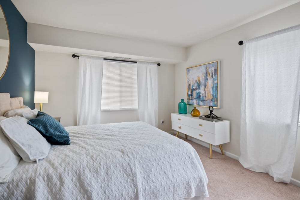Bedroom in a home at Mount Vernon Square Apartment Homes in Alexandria, Virginia