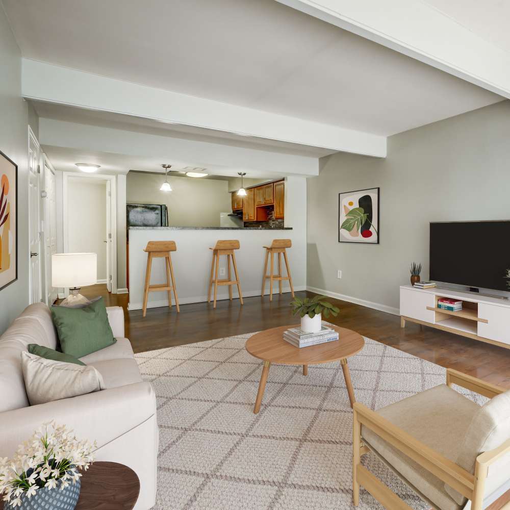 living room at Nineteen North Apartments in Pittsburgh, Pennsylvania