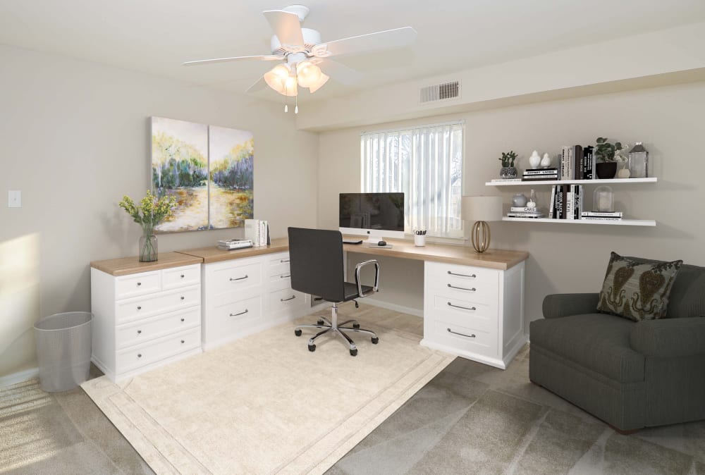 Home office at King's Manor Apartments in Harrisburg, Pennsylvania