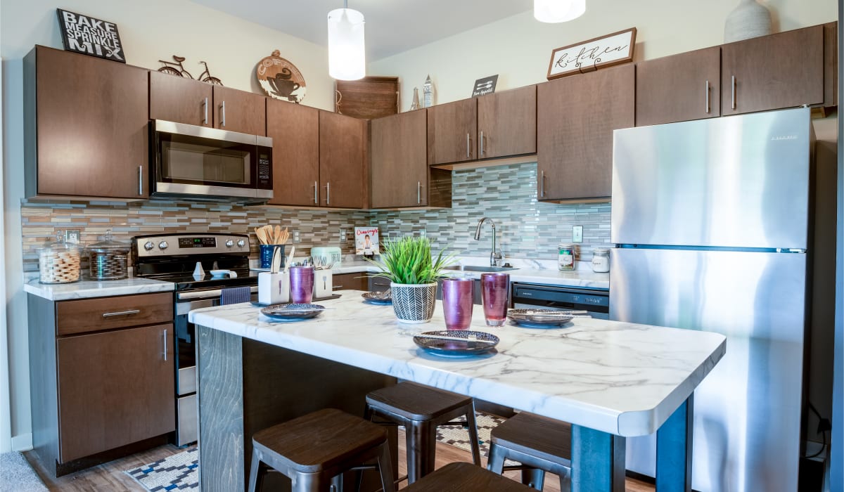 Fully-equipped kitchen at Park West 205 Apartment Homes apartments in Pittsburgh, Pennsylvania