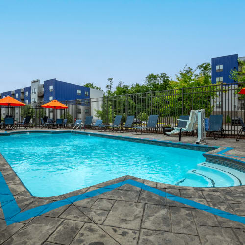 Swimming pool at Park West 205 Apartment Homes in Pittsburgh, Pennsylvania