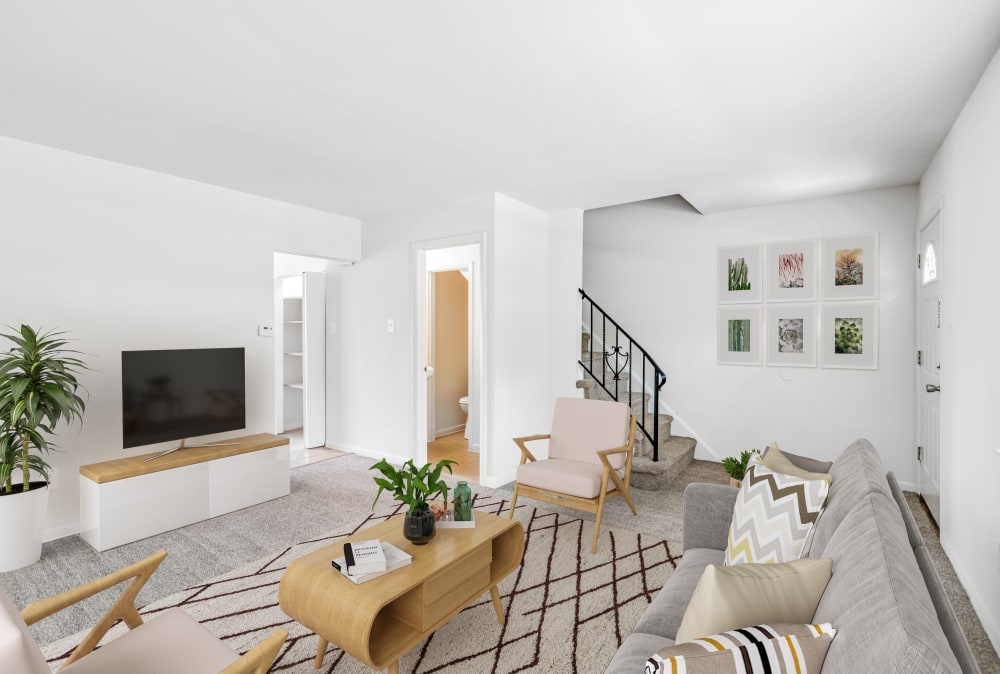 Spacious apartment with open floor plan layout at Roberts Mill Apartments & Townhomes in Maple Shade, New Jersey