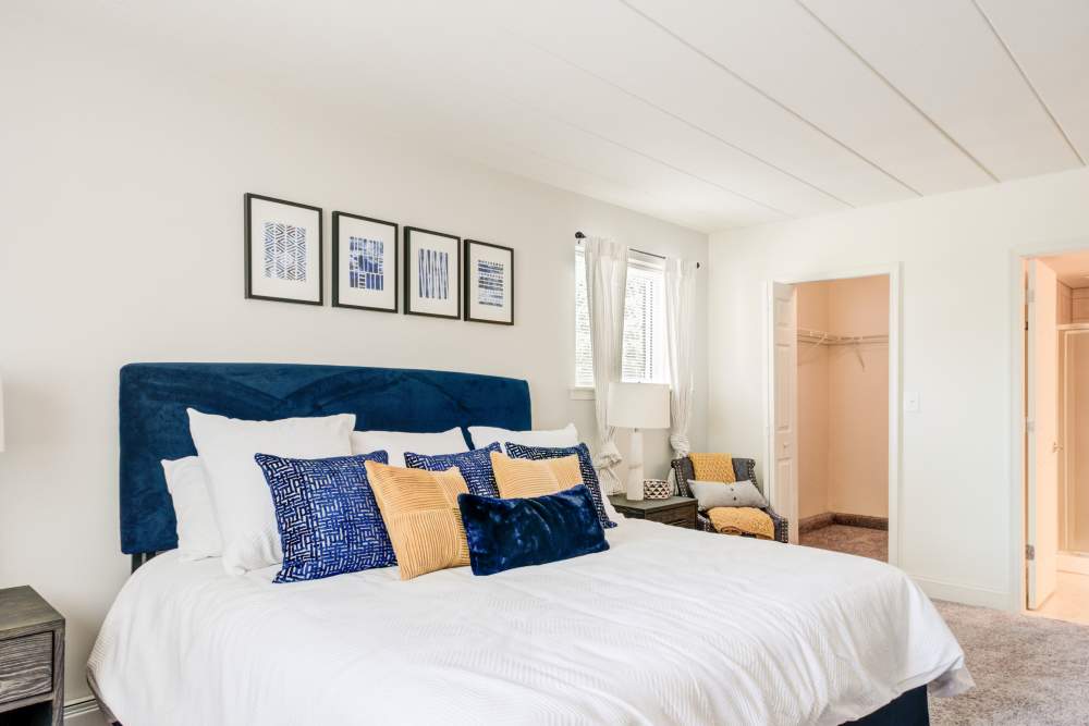 Model bedroom at Stonegate at Devon Apartments in Devon, PA