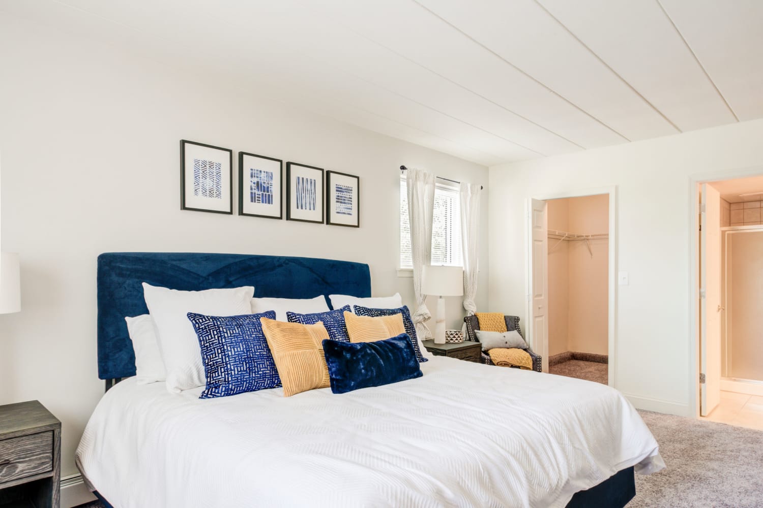 Model bedroom at Stonegate at Devon Apartments in Devon, PA