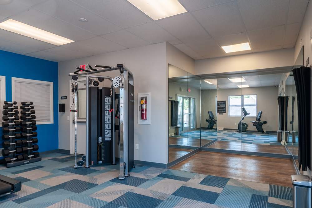 Fitness center at The Cascades Townhomes and Apartments in Pittsburgh, Pennsylvania