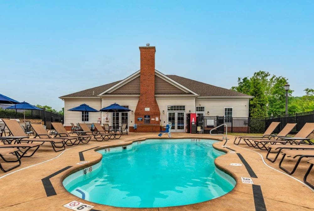 Relaxing View from the Pool Area at Torrente Apartment Homes in Upper St Clair, Pennsylvania