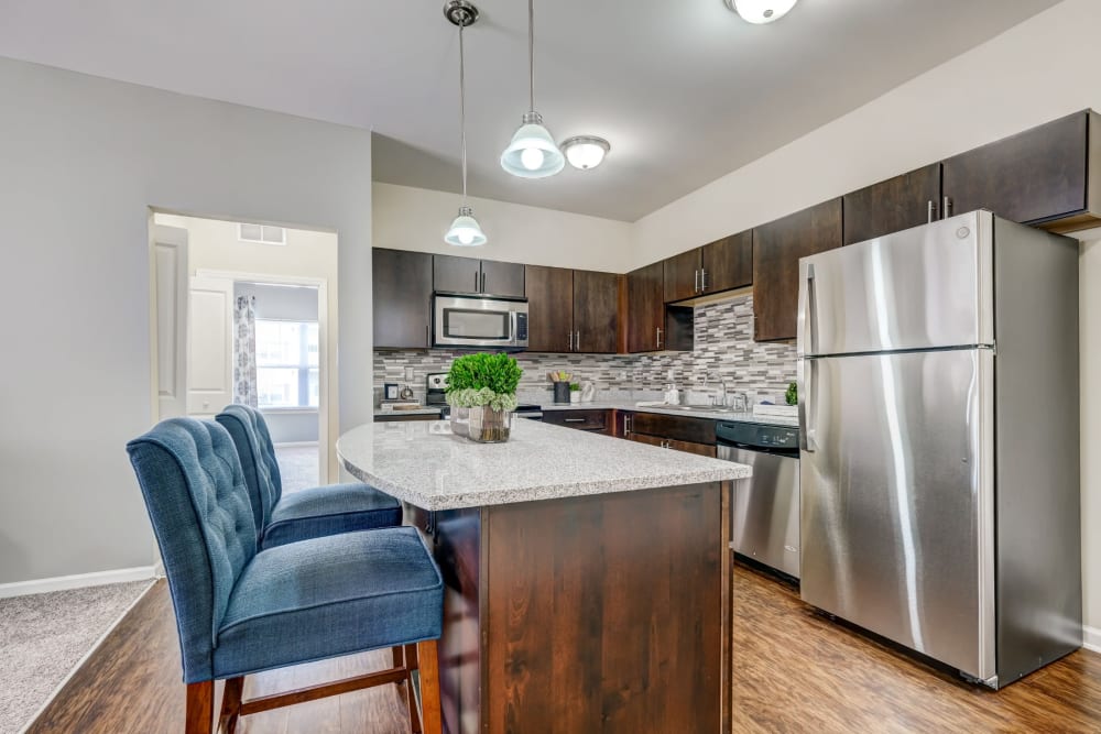 Fully-Equipped Kitchen with Stainless Steel Appliances at Torrente Apartment Homes in Upper St Clair, Pennsylvania