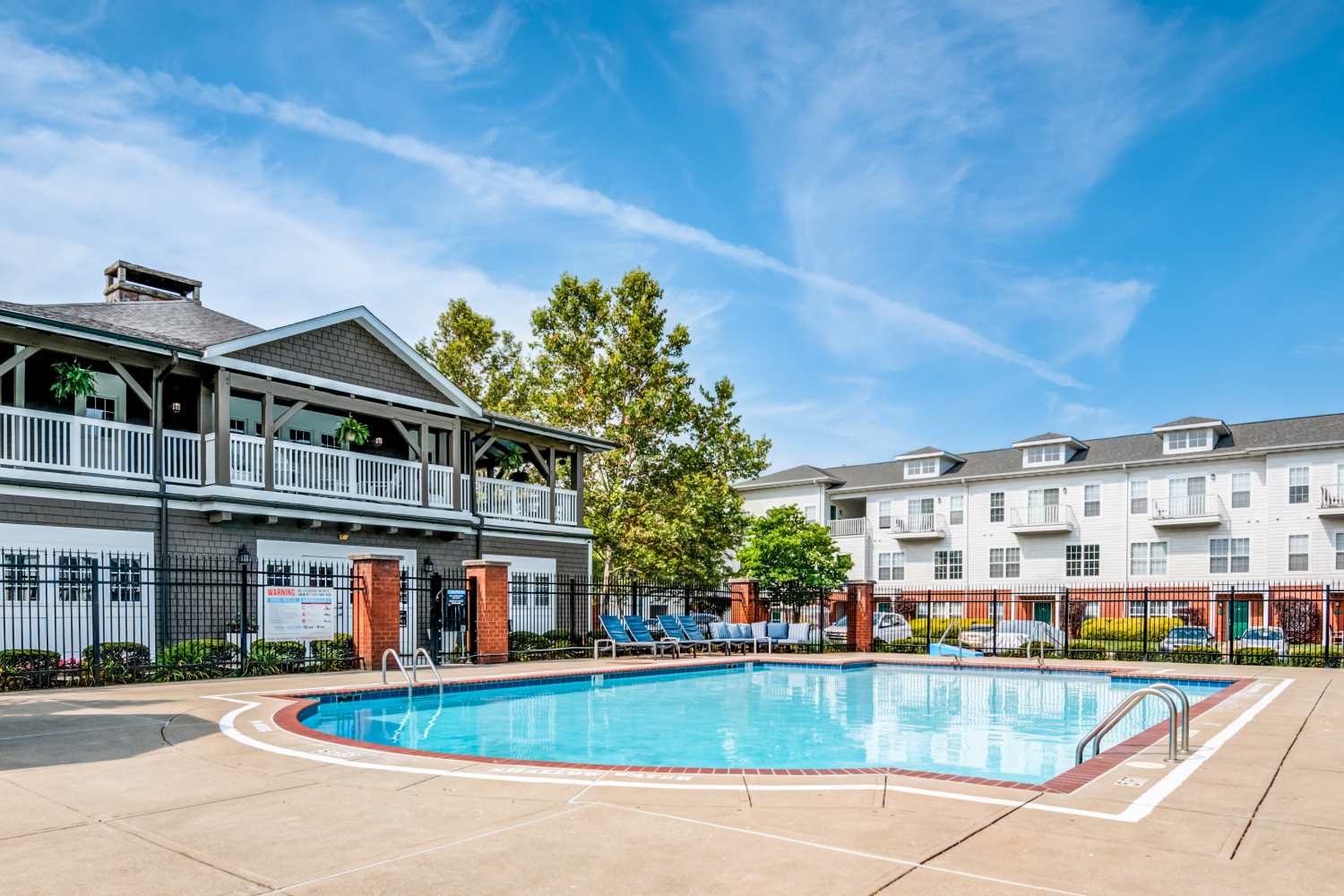 Swimming pool at The Waterfront Apartments & Townhomes in Munhall, Pennsylvania