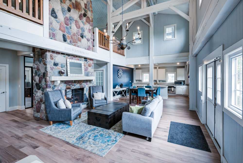 Relax at the clubhouse at The Waterfront Apartments & Townhomes in Munhall, Pennsylvania