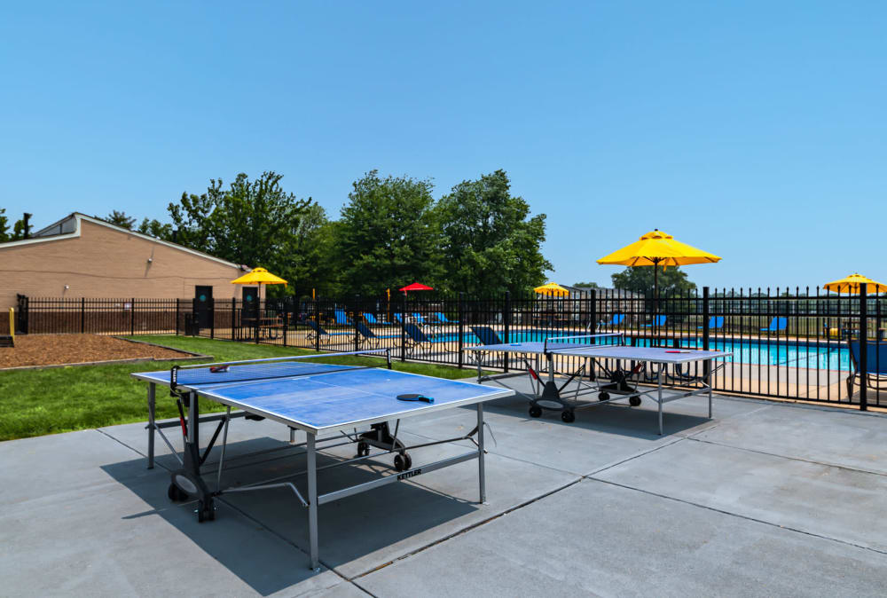 Outdoor game area at William Penn Village Apartment Homes in New Castle, Delaware