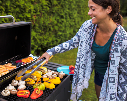 Resident Enjoying the Outdoor Grill at Summit Pointe in Scranton, Pennsylvania