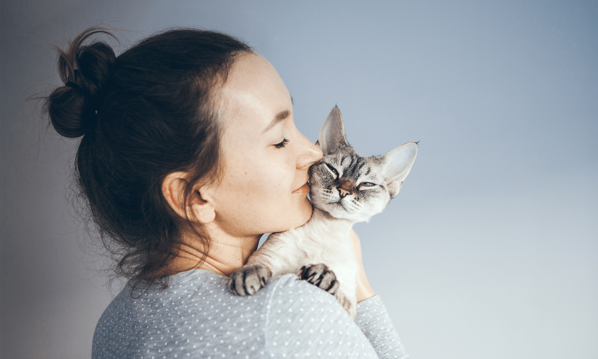 Resident and her kitten at Mews at Annandale Townhomes in Annandale, New Jersey