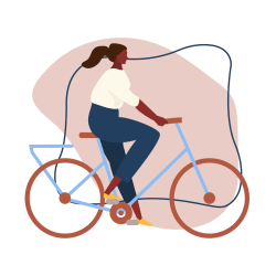 Woman Riding a Bike Icon
