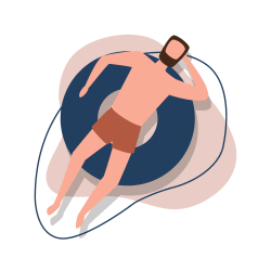 Man Relaxing on a Pool Icon